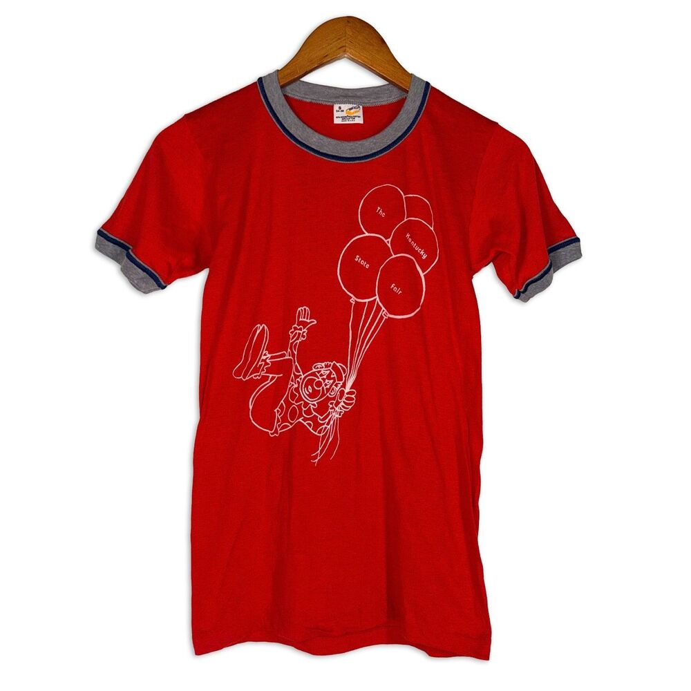 Vintage Kentucky State Fair Ringer Tee NWOT Deadstock Single Stitch Clown S